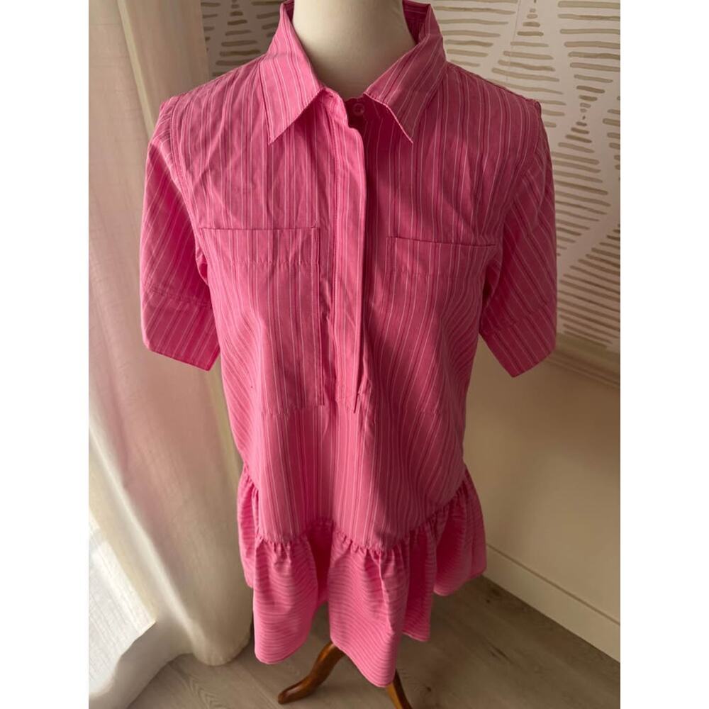 Fate Women’s Small Fill Your Heart Pink Striped Drop Waist Mini Dress - Picture 3 of 9